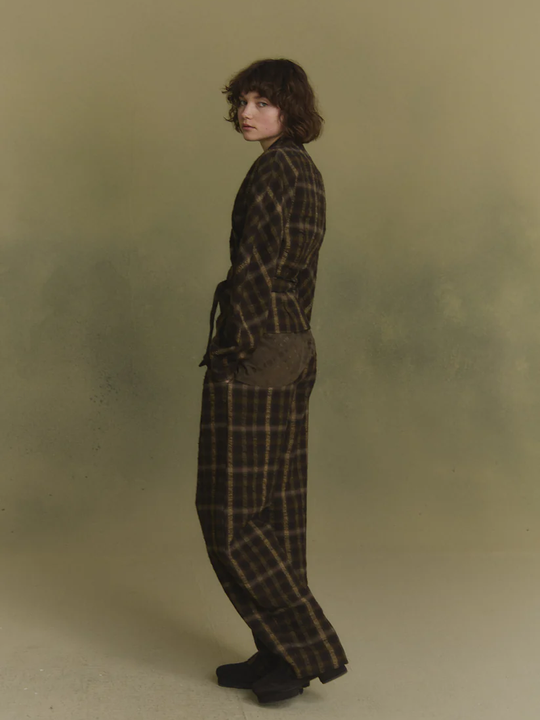 Brown jacket, full body view