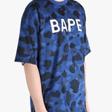 Blue t-shirt worn by a person, showing the shirt's fit
