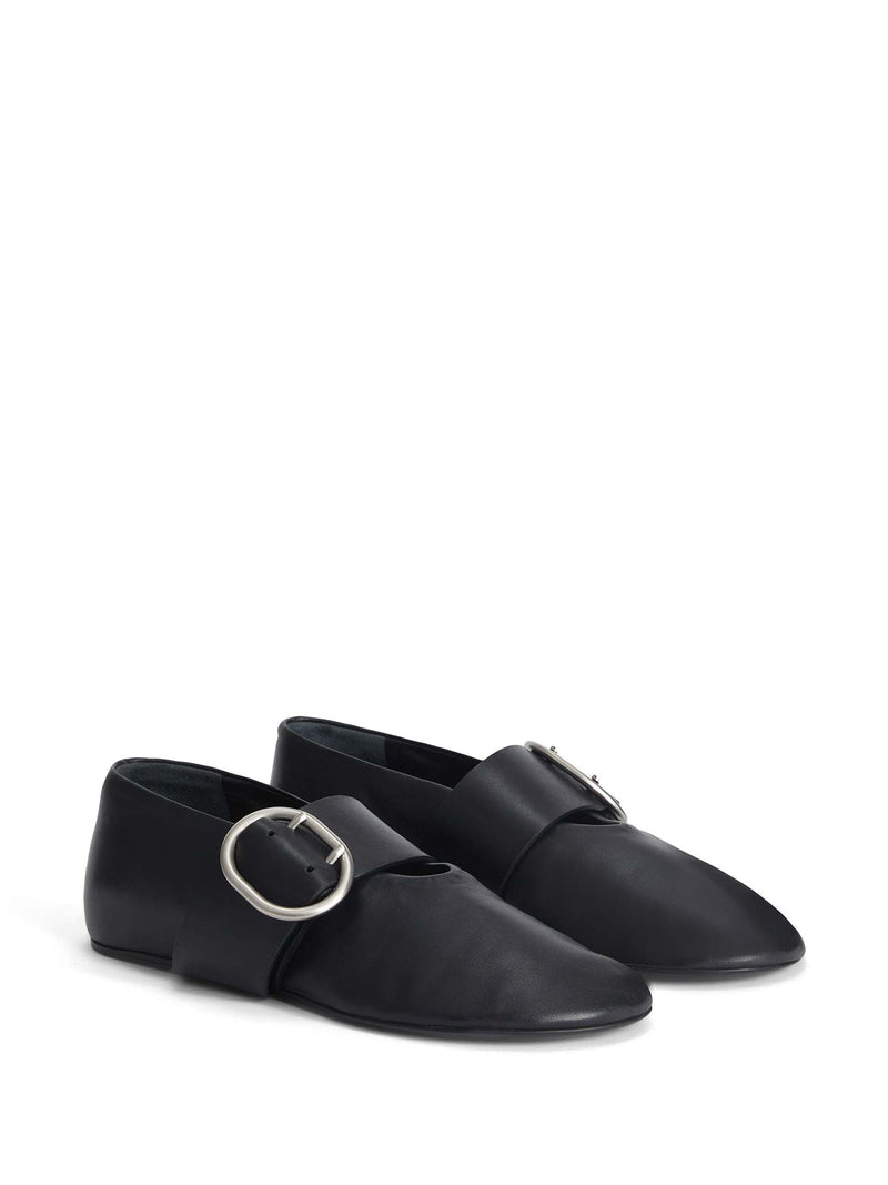 JIL SANDER - Women Soft Leather Mary Jane Ballerina Flat