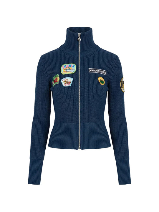 Blue jacket, front view