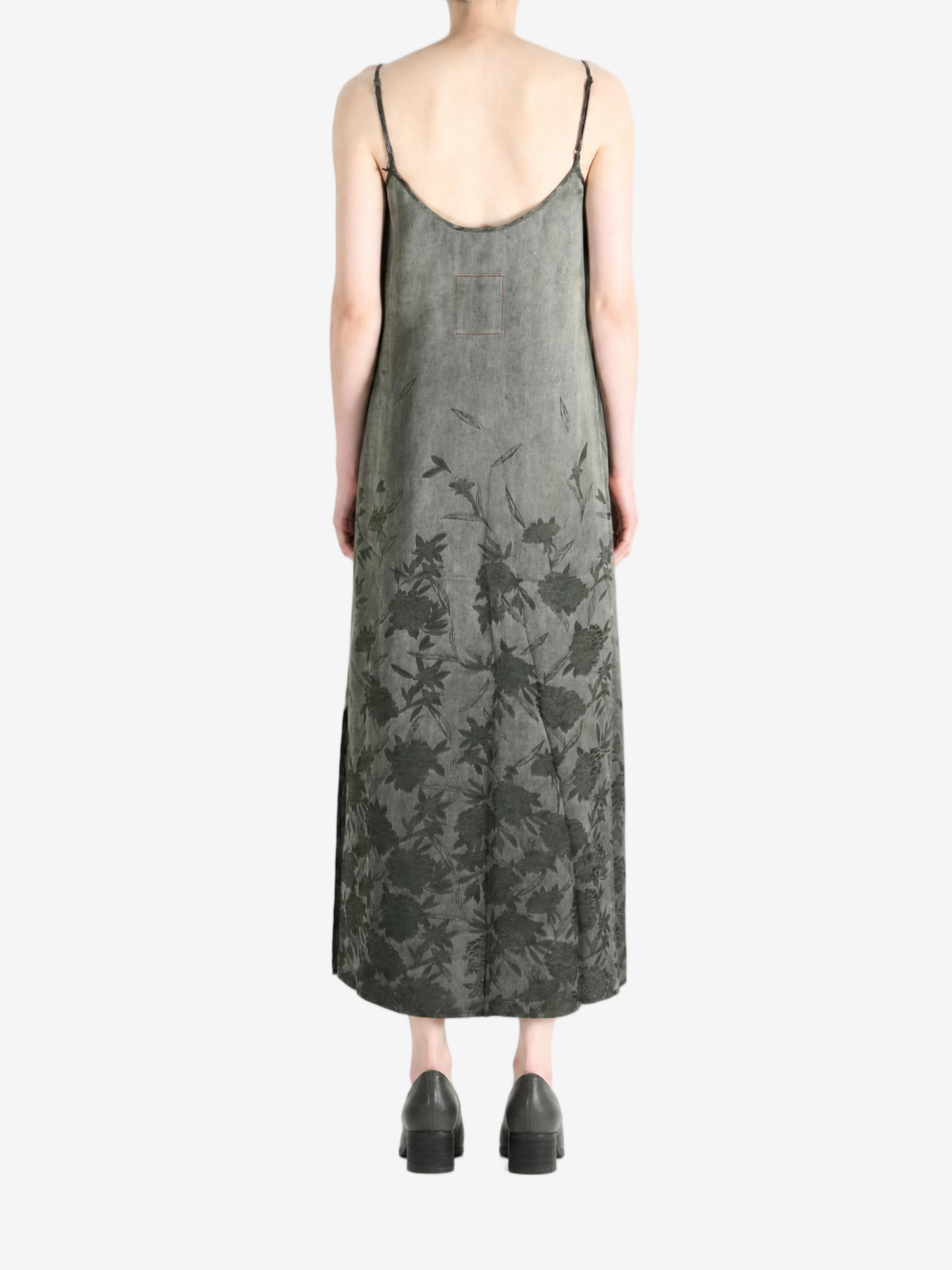Grey dress, full body view