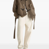 Brown coats, full body view