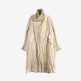 COMMUNS - Women Floral Jacquard Draped Lapel Coat