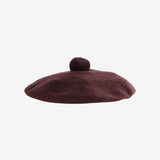 Burgundy hat, front view