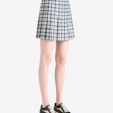 Green skirt, full body view