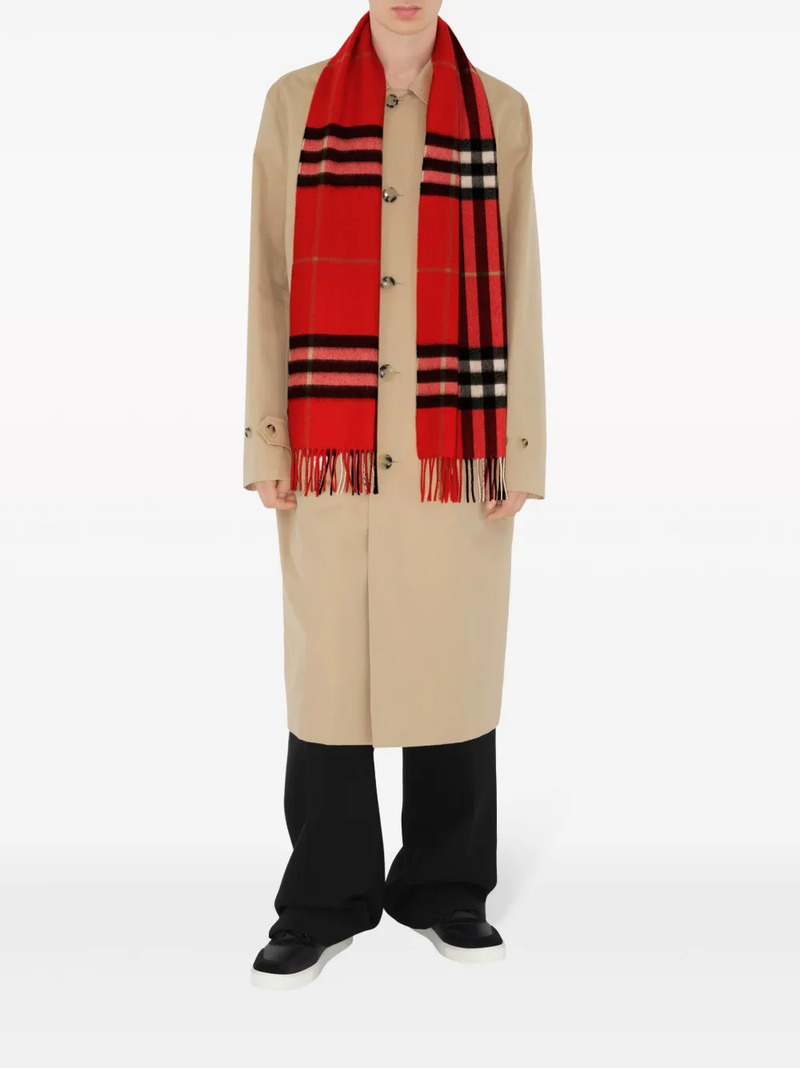 BURBERRY - Unisex Check Cashmere Scarf