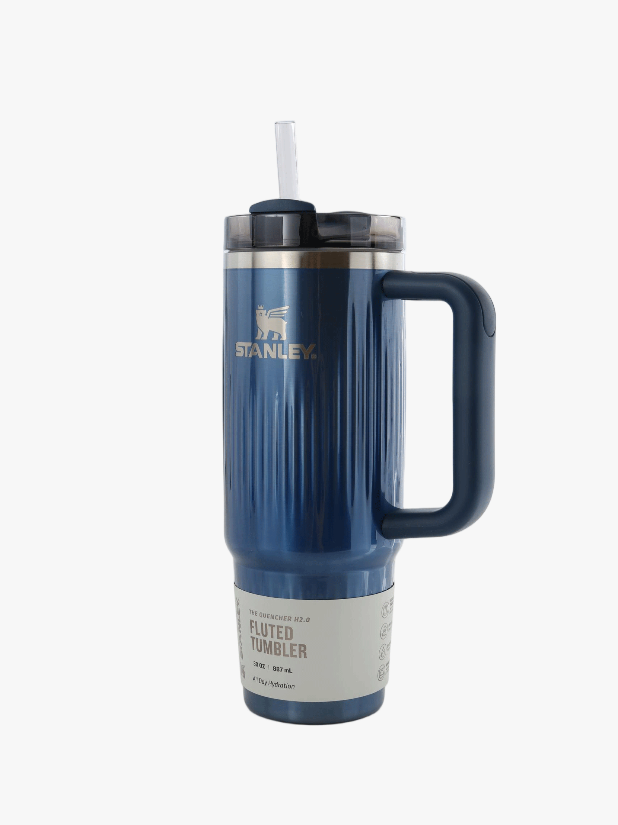 Blue product, front view