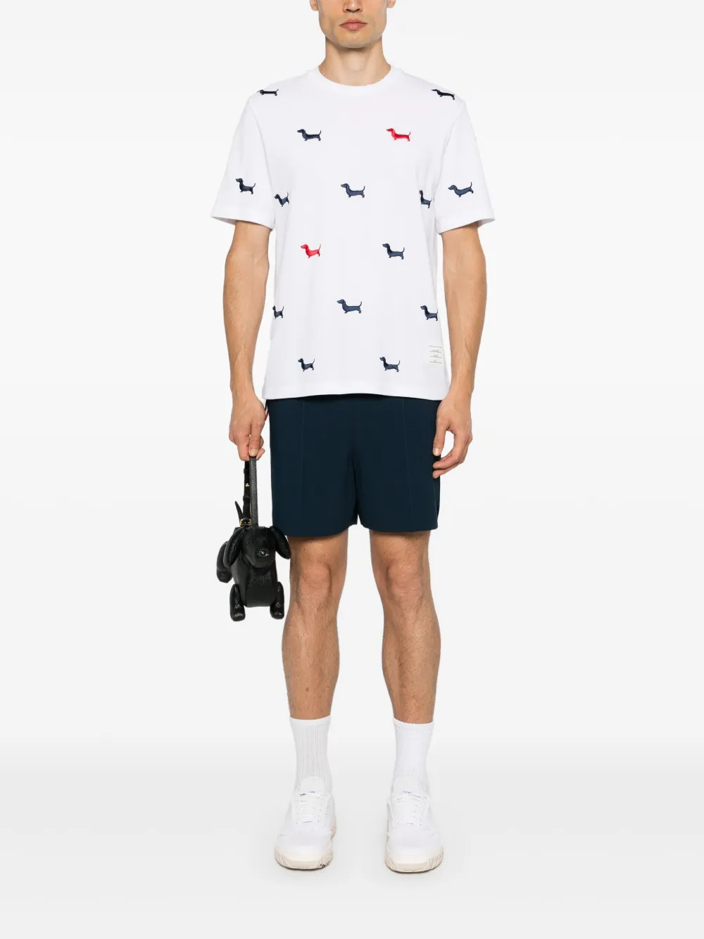 THOM BROWNE - Men Full Needle Stitch Tennis  W/ RWB Stripe Shorts