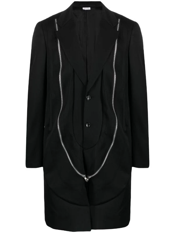 COMME DES GARCONS HOMME PLUS Men Zipper Detail Long Jacket COMME DES GARCONS HOMME PLUS Men Zipper Detail Long Jacket