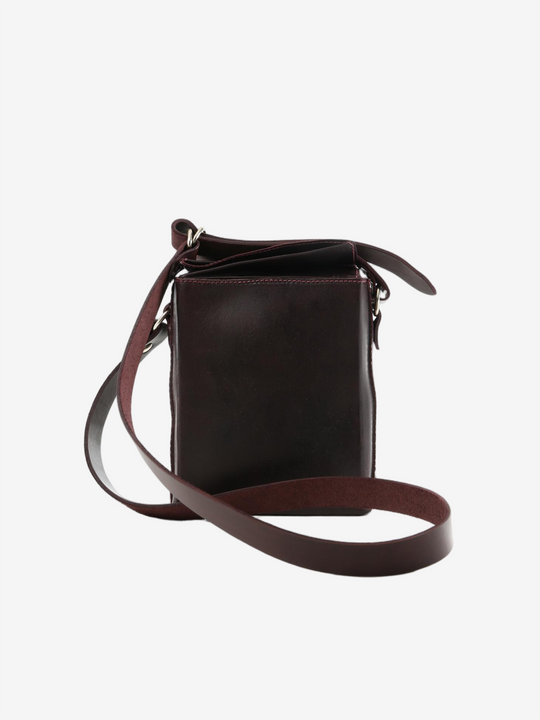 Burgundy bag, front view