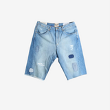 Blue shorts, front view