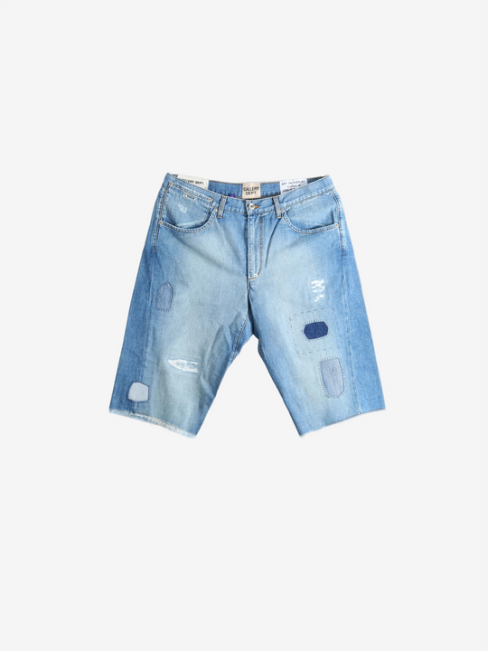 Blue shorts, front view