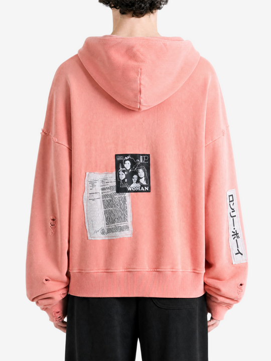Black hoodie, full body view