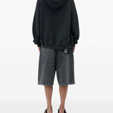 Black hoodie, full body view
