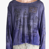 Purple top worn by a person, showing the tops fit
