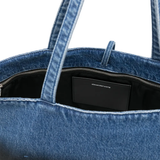 Close up of black bag,showing texture of the cotton fabric