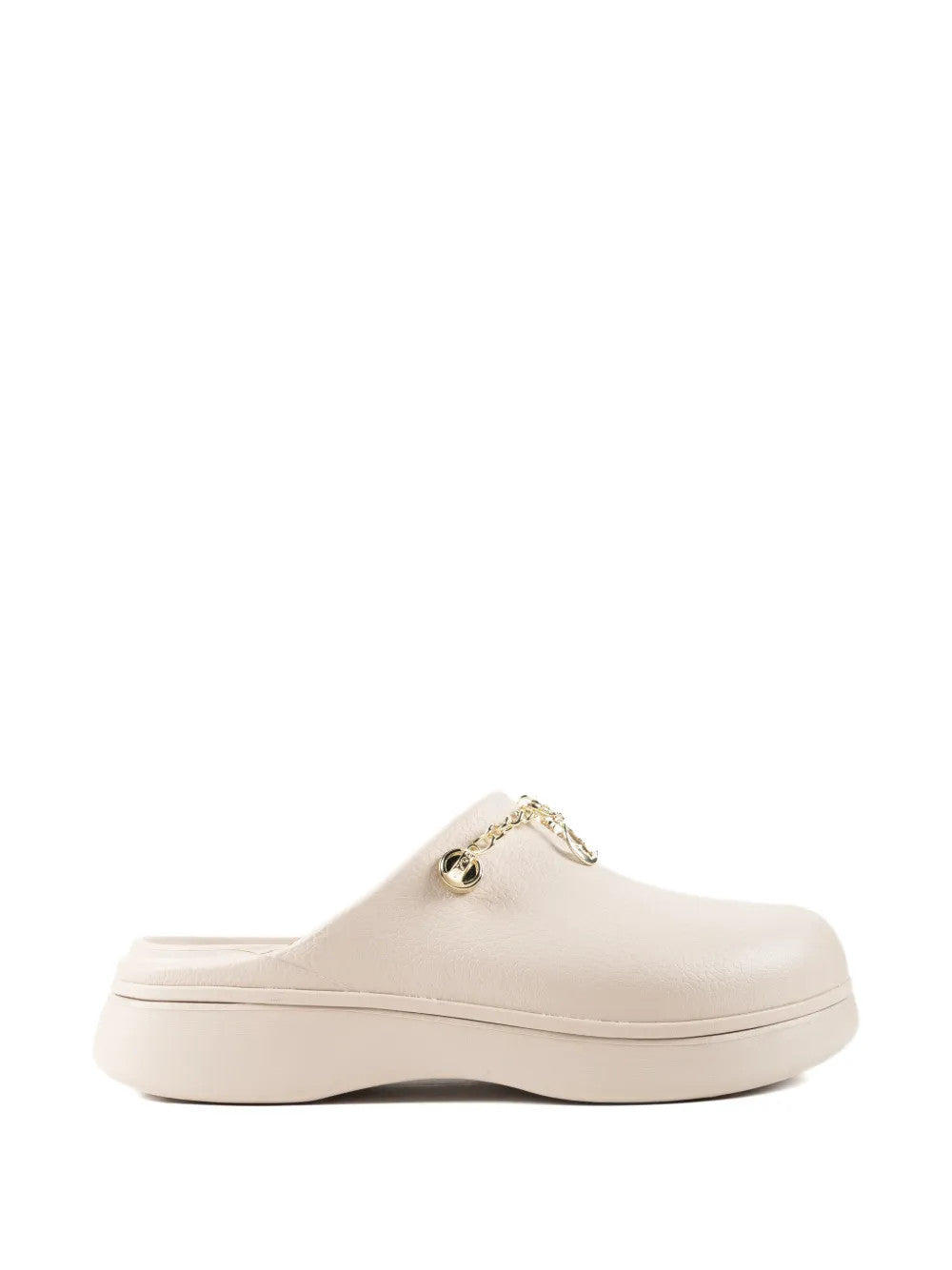 Tan shoes, side view