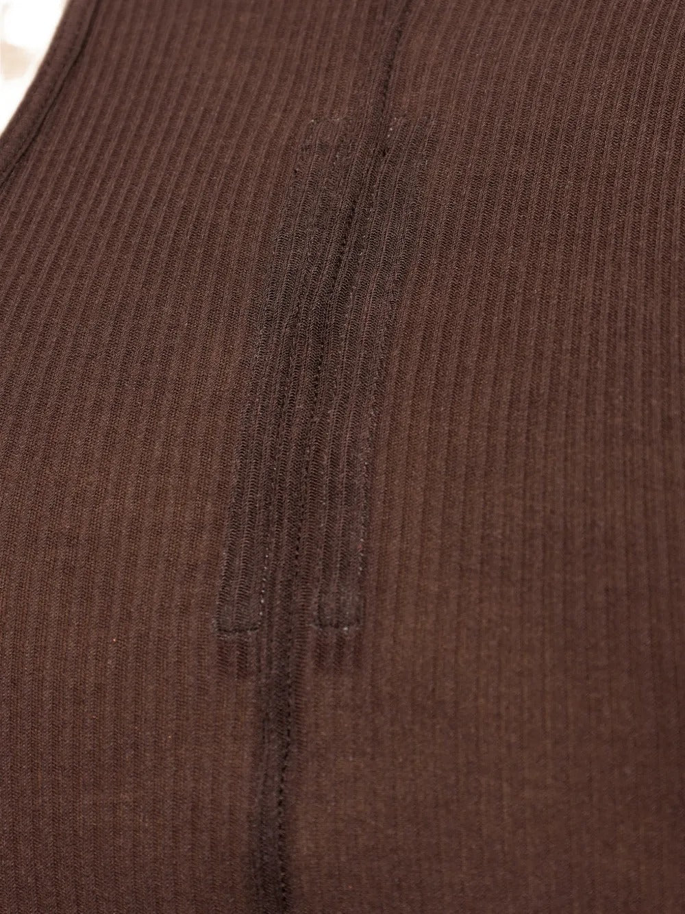 Close up of brown tops, showing texture of the viscose and silk fabric