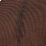 Close up of brown tops, showing texture of the viscose and silk fabric