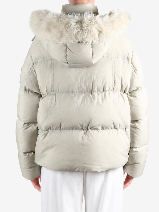 Tan jacket, front view