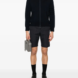 Blue knitwear, full body view