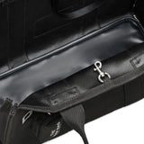 Close up of black bags, showing texture of the cotton fabric