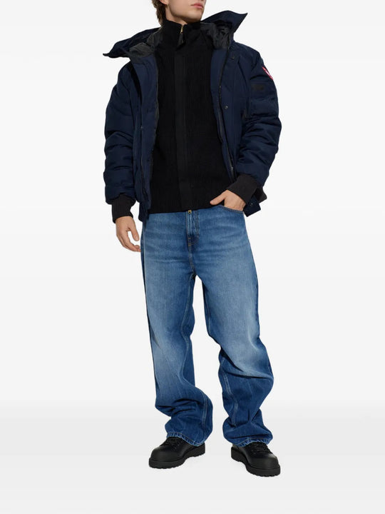 Navy jacket, front view
