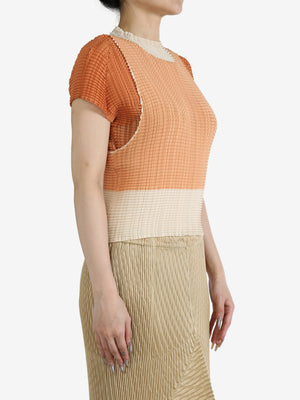 ISSEY MIYAKE - Women Layered Color Pleats Shirt