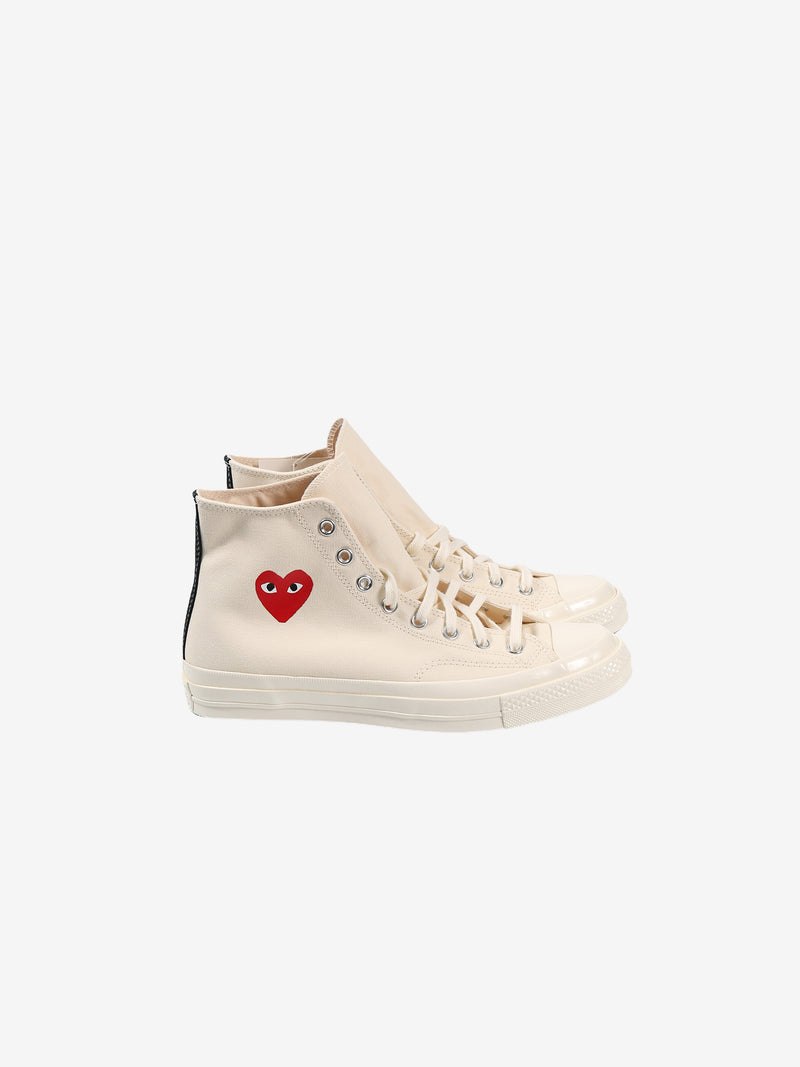 Converse white with red heart on sale