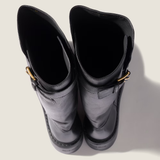 Black boots, front view
