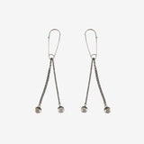 Silver earrings, front view