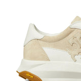 Tan shoes, side view