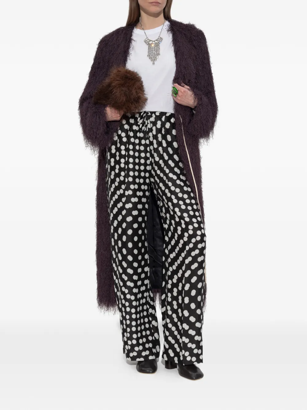 Purple jacket-coat, full body view