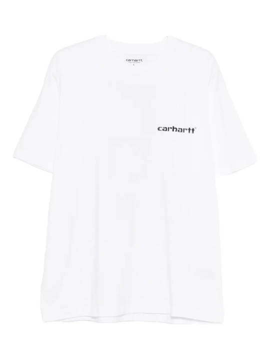 white t-shirt, front view