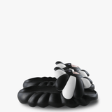 Black sandals, front view