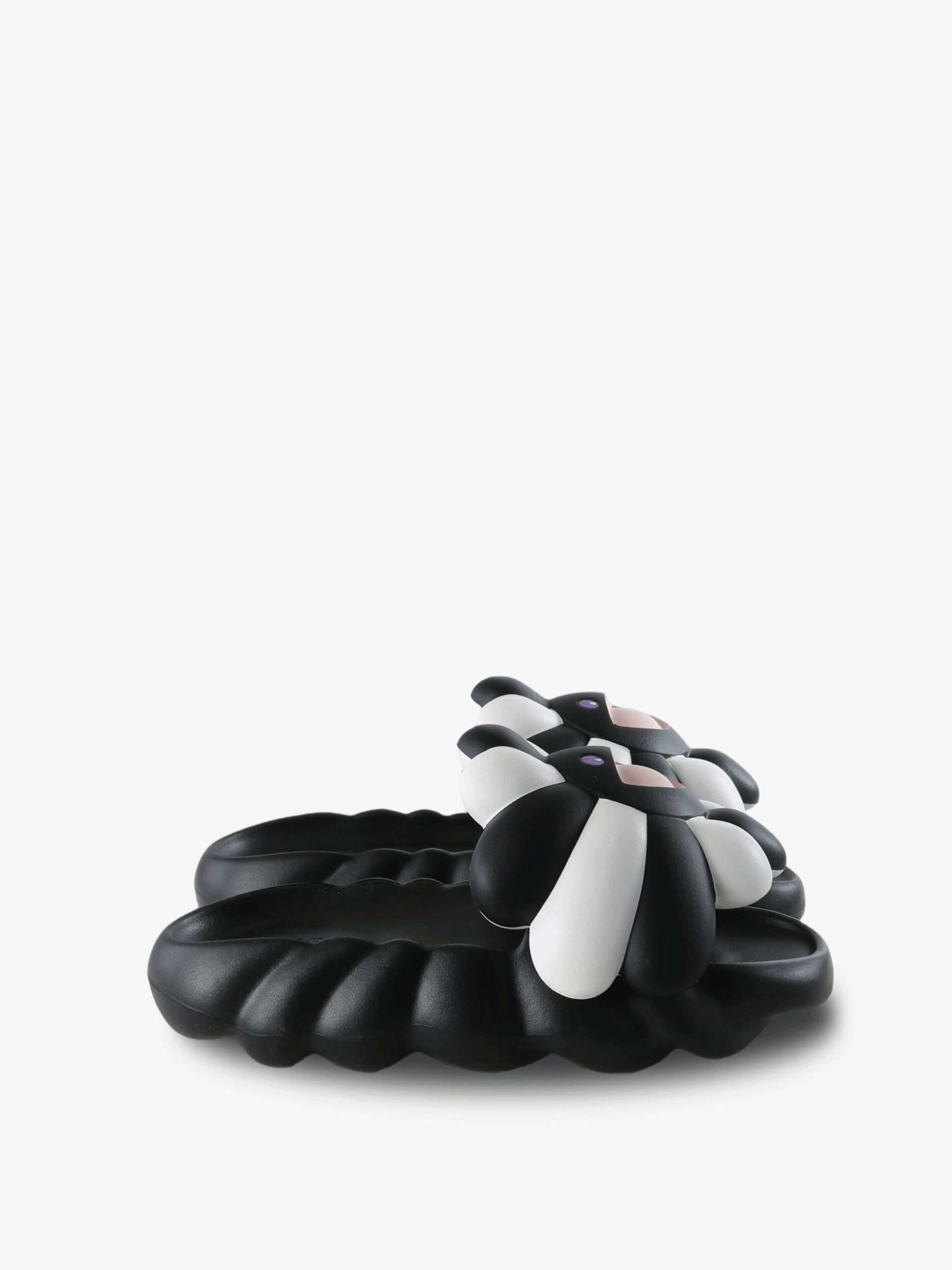 Black sandals, front view