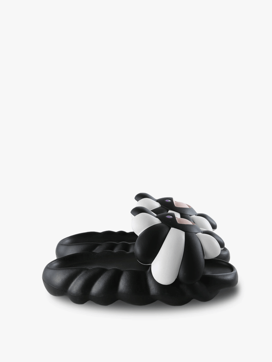Black sandals, front view
