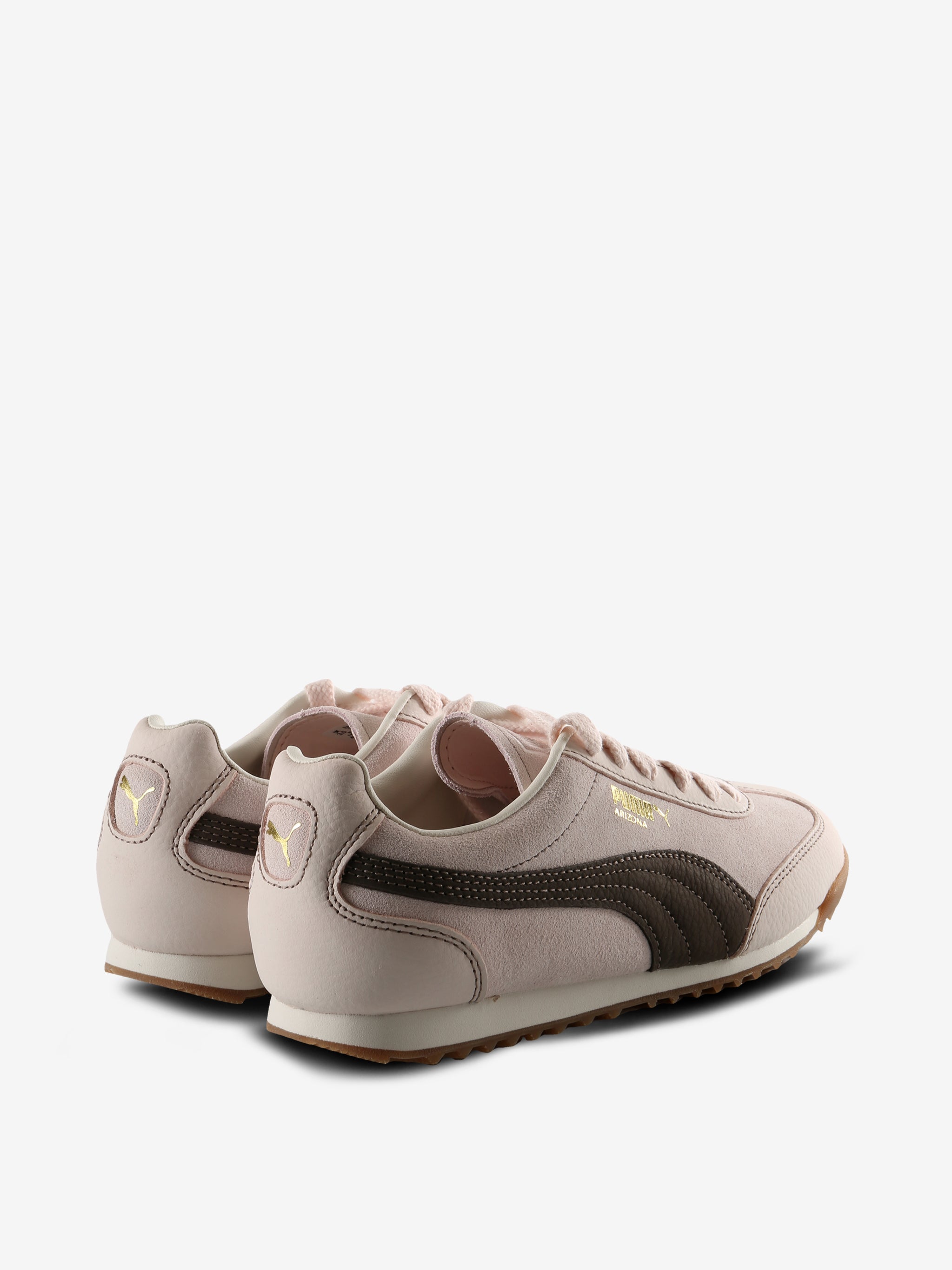 Pink sneakers, back view