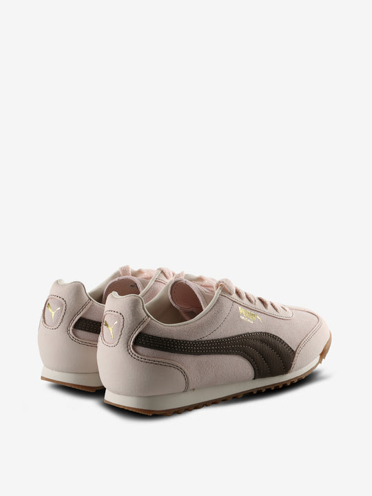 Pink sneakers, back view