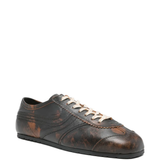 Tan shoes, side view