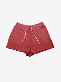Red short, front view