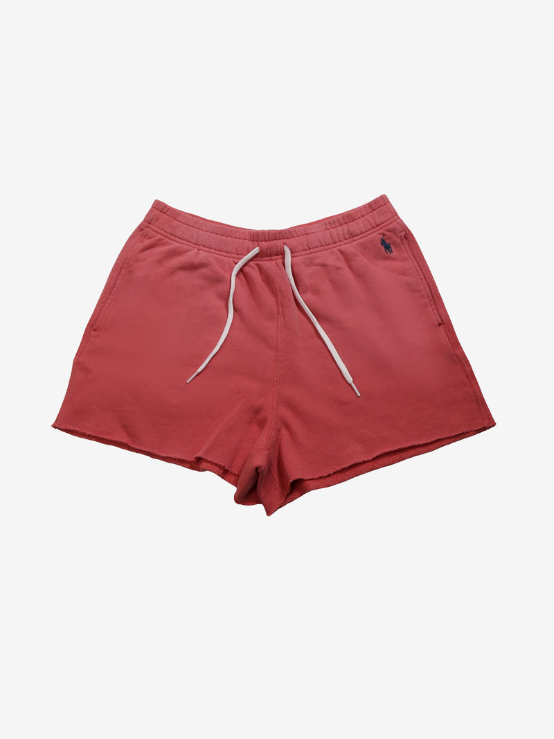 Red short, front view