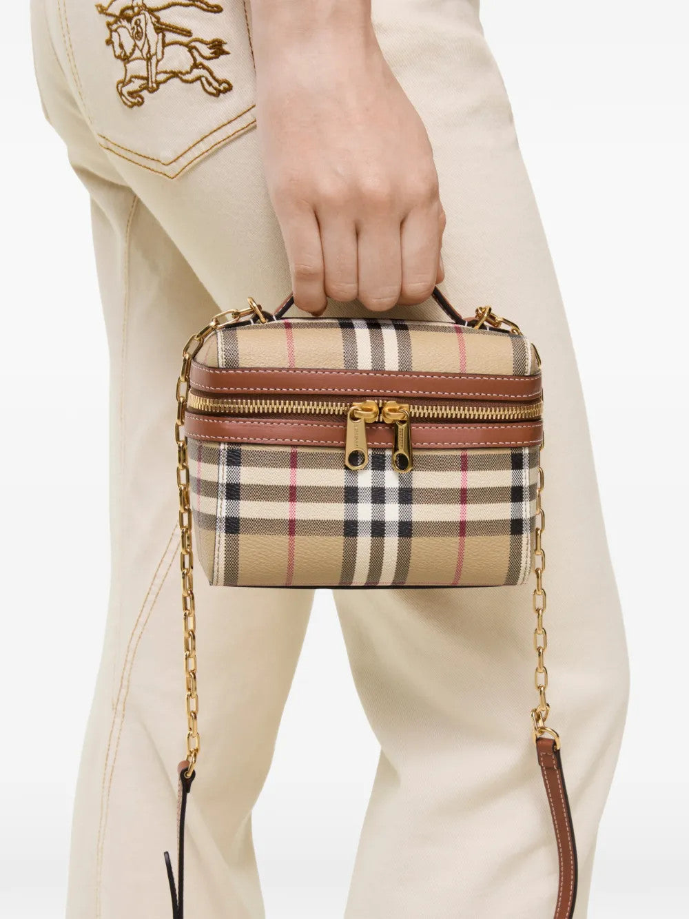 Tan bag, front view