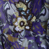 Close up of Purple shirt, showing texture of the 100% cotton fabric