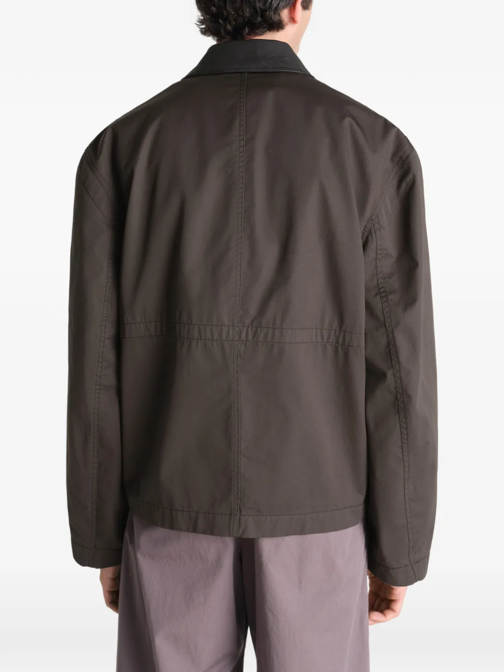 Brown jacket, full body view