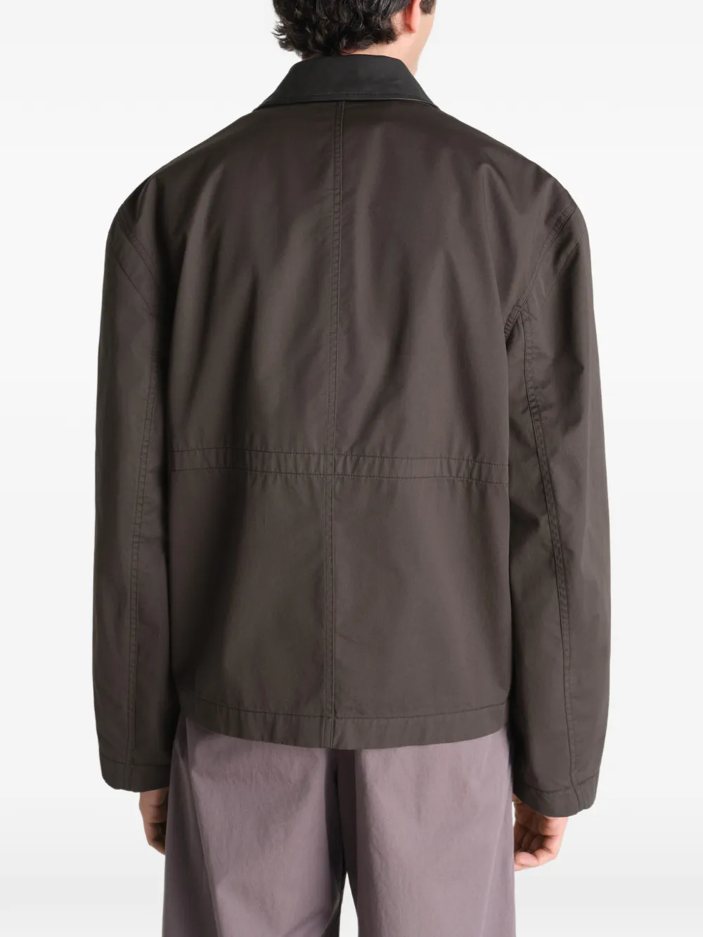 Brown jacket, full body view