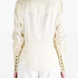 Tan shirt, full body view