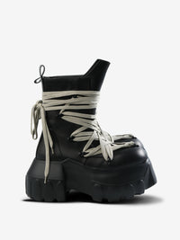 RICK OWENS - Men Stivali In Pelle Megalaced Mega Tractor Boots