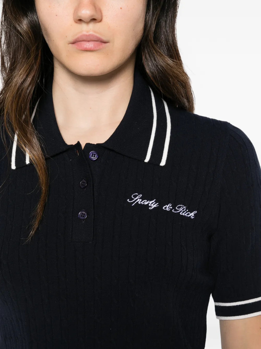 Navy t-shirt, front view