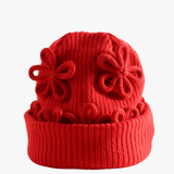 COMME DES GARCONS NOIR - Women Floral-Applique Ribbed Knit Beanie